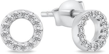 Brilio Silver - Glittering silver rings earrings EA102W