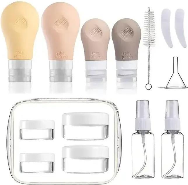 Immagine prodotto Swissdetector Kit completo Deluxe - Bottiglie da viaggio ricaricabili di qualità (Sacchi liquidi)