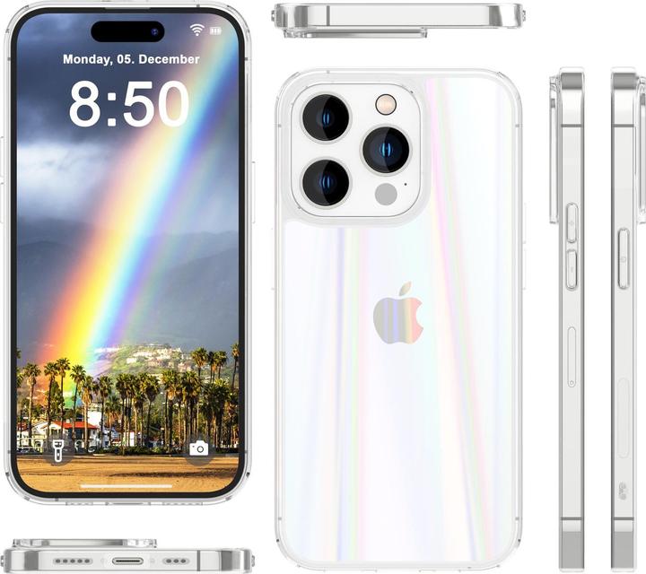 Immagine prodotto Nalia Copertura in vetro temperato trasparente effetto arcobaleno (Apple iPhone 15 Pro Max)
