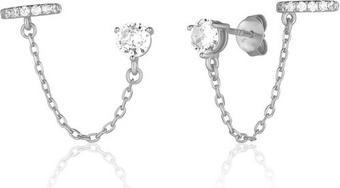 JVD Modern silver earrings with zircons SVLE1995XH2BI00