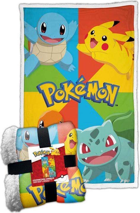 Produktbild Homadict Plaid Sherpa 100x150 cm Pokemon Starter Primary