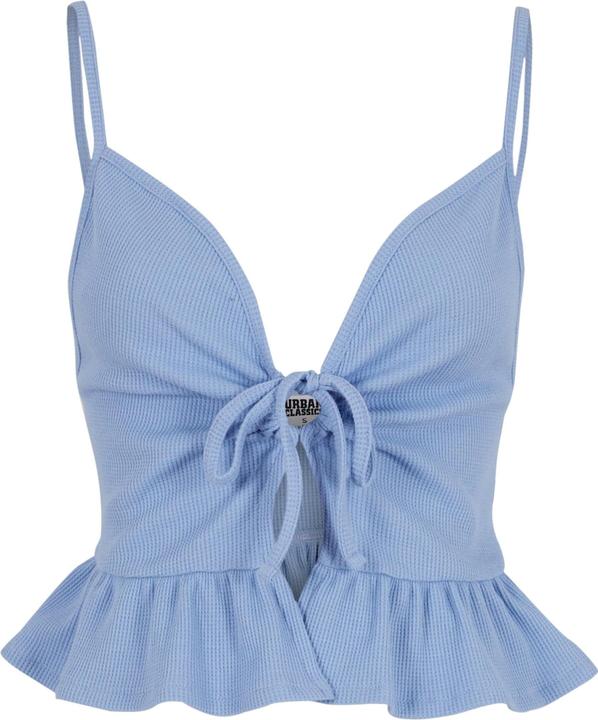 Urban Classics Ladies Waffle Pique Ruffle Top - 137877