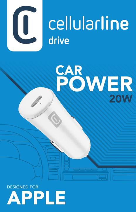 Produktbild Cellularline USB-C Car Charger 20W - iPhone 8 or later