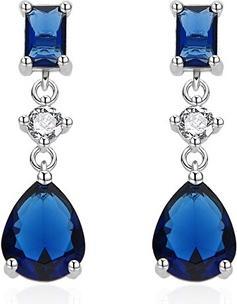 Agato - Silver earrings with blue zircons AGT-E152PBL
