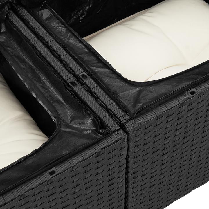 Produktbild VidaXL 5-teiliges Garten Sofa Set mit Kissen Schwarz Poly Rattan