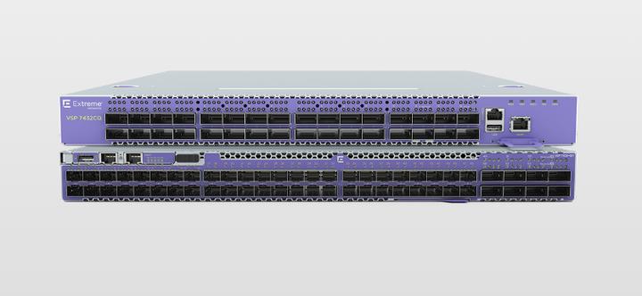 Actual product image Extreme Networks VSP 7400 48X1025GBPS SFP28 8X100GBPS QSFP28 16GB/128GB SSD (48 Ports)