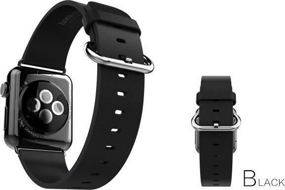 Produktbild Hermex Apple Watch 40mm / 38mm HOCO Echtleder Armband Band mit Adapter SCHWARZ