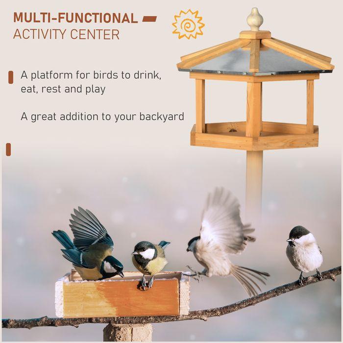 Image du produit Swisshandel24 Maison d'oiseau Villa d'oiseau Mangeoire à oiseaux Maison d'oiseau avec support et toit en zinc