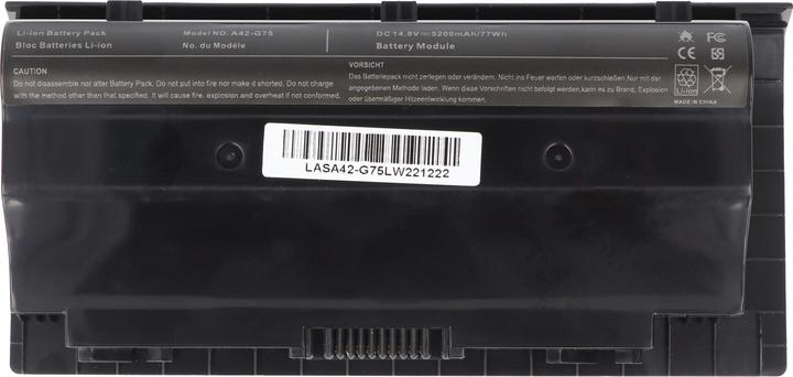 Actual product image XCell Akku passend für ASUS G75, A42-G75, Li-Ion, 14,4V, 5200mAh, 74,9Wh, black (5200 mAh)
