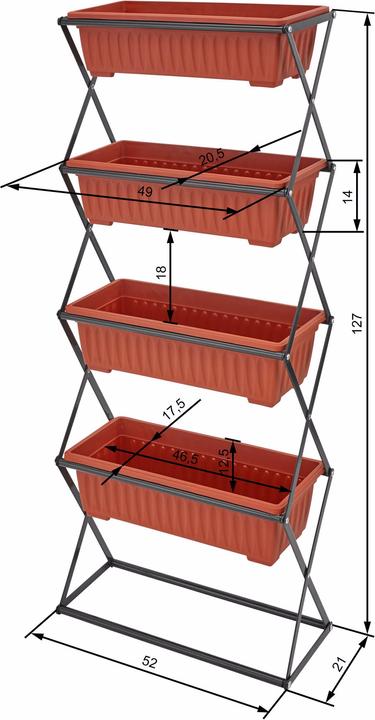 Immagine prodotto tectake Fioriera verticale con 4 vasi