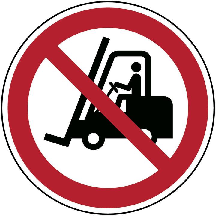 Produktbild Brady ISO 7010 PIC P006 B-7538 ISO Sicherheitskennzeichnung - Für Flurförderzeuge verboten Lami