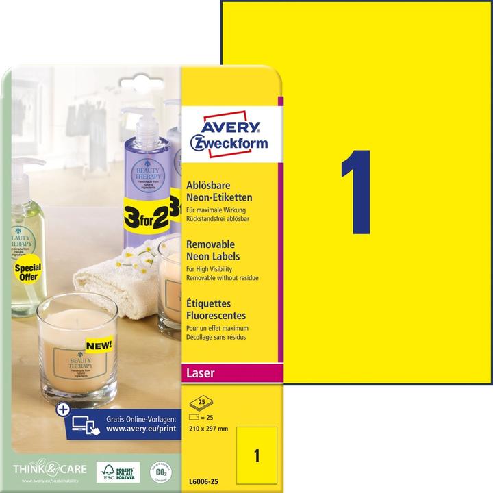 Produktbild Avery Etiketten in Sonderfarben