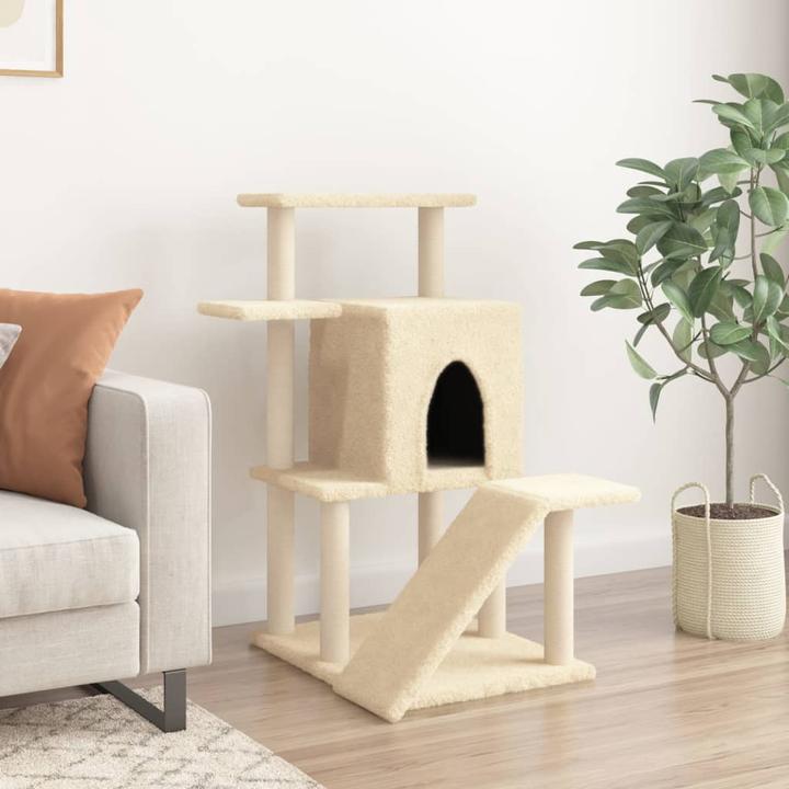 Produktbild VidaXL Kratzbaum mit Sisal-Kratzsäulen Creme 97 cm,Farbe (97 cm, Creme)