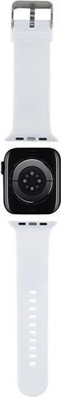 Produktbild Karl Lagerfeld Pasek KLAWMSLKCNH Apple Watch 38/40/41mm biały/white strap 3D Rubber Karl&Choupette H (Silikon, Stahl)