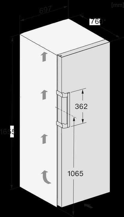 Actual product image Miele Gefriergeräte FN 4748 C (Stand-alone, 312 l)