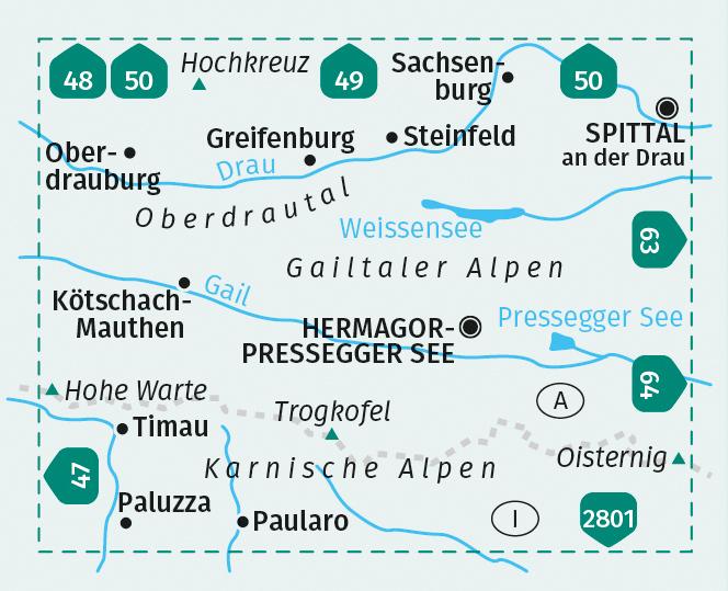 Produktbild Wanderkarte 60 Gailtaler Alpen, Karnische Alpen, Oberdrautal 1:50.000
