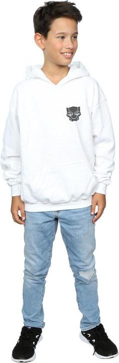Image du produit Sweat à capuche imprimé sur la poitrine pour garçons Black Panther Black on Black (128)