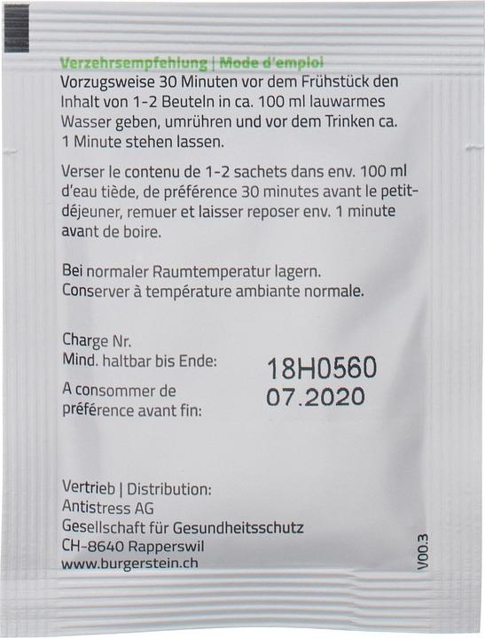 Nährwerte und Zutaten Burgerstein Biotics-G (30 Stück, Sachet, 75 g)