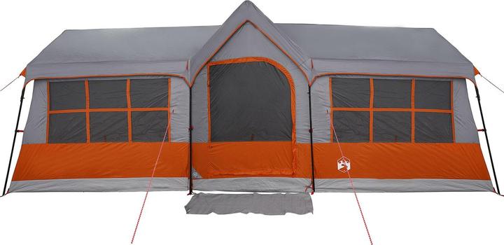 Actual product image VidaXL Camping tent with windows Grey and orange 12-person waterproof (Dome tent)