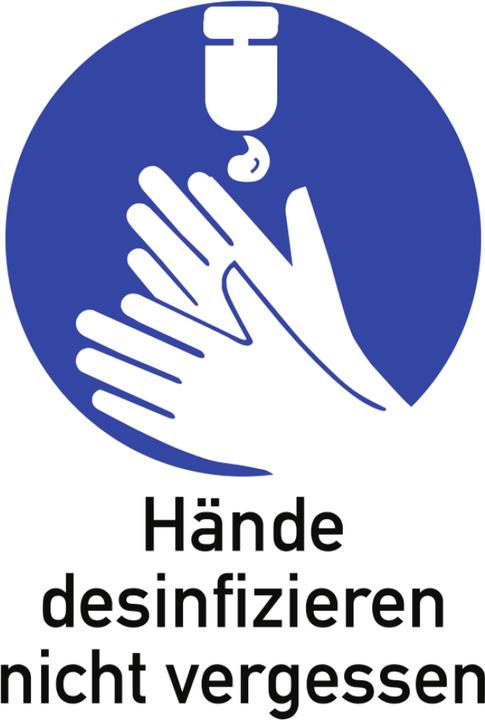 Actual product image HP Autozubehör Commandment sign ASR A1.3/DIN EN ISO 7010 Do not forget to disinfect hands Slide