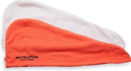 Produktbild Makeup Revolution Elastic hair turban (Microfibre Hair Wrap) - Variant: Coral/White