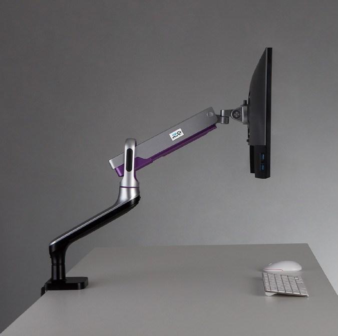 Actual product image Ergo Office Monitor Mount, Premium Gas Spring, Double Arm 17"-32" 9kg, ER-436 (Table, 32")
