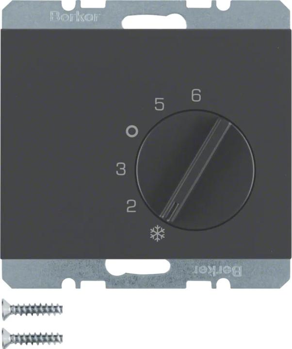 Actual product image Berker 20267106 Insert temperature controller with changeover contact + central unit K1 anthracite matt