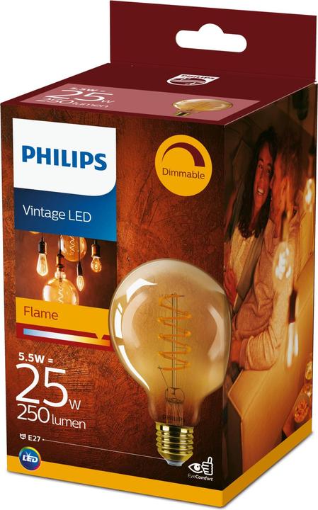 Actual product image Philips LED lamp G120 7W (50W) WW clear D (E27, 7 W, 250 lm, 1 x, A)