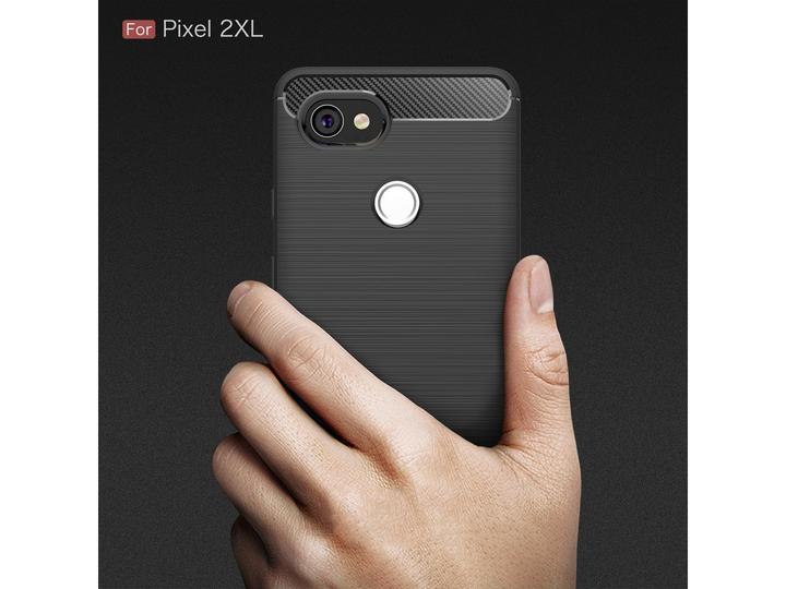 Actual product image Screenguard Google Pixel 2 XL Cover Carbon Brushed Soft TPU (Google Pixel 2 XL)