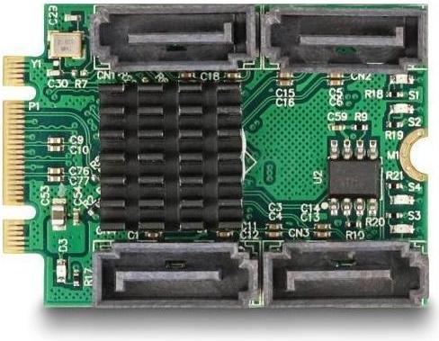 Produktbild Delock Konverter M.2 Key B+M Stecker zu 4 x SATA Stecker mit RAID und HyperDuo