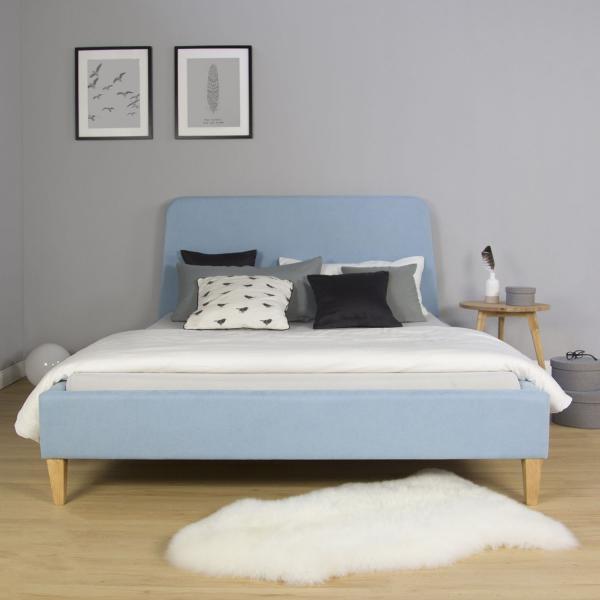 Produktbild Homestyle4u Polsterbett Doppelbett Stoffbett Bettgestell (140 x 200 cm)