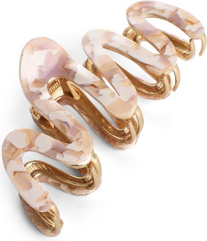 Trisa Fashion Geschwungene Haarklemme mit einer Acrylverzierung Beige-nude (1 Stk.)