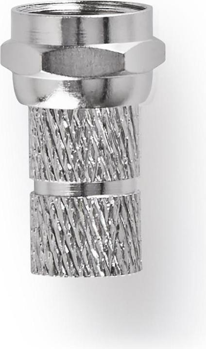 Actual product image Nedis F-plug straight plug Gold-plated 75 Ohm Twist-on Cable entry diameter: 5.5 mm Copper Met (Antenna cable)