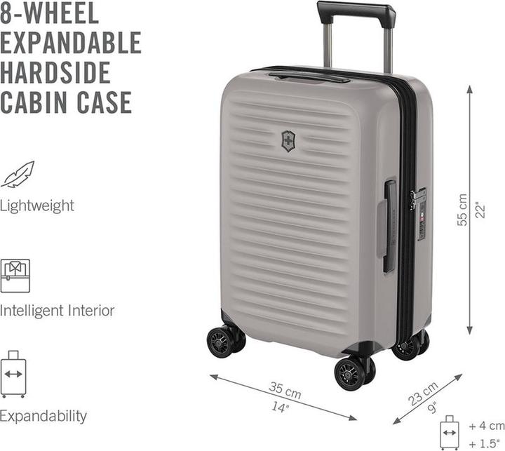 Immagine prodotto Victorinox Airox Advanced, bagaglio a mano Frequent Flyer, Bianco Pietra (37 l, Bagaglio a mano (fino a 50 litri))