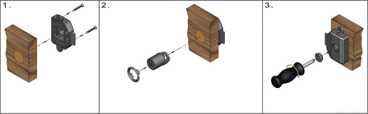 Actual product image Junie 7638 ASS locking insert cylinder lock BN 0101, brass nickel-plated matt