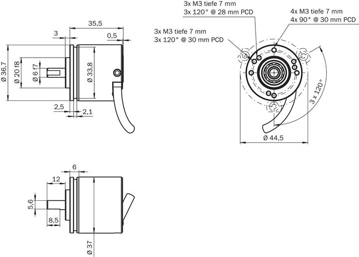 Actual product image Sick Incremental Encoder, 500 ppr, HTL Signal, Solid Type, 6mm Shaft (Electronics kit)