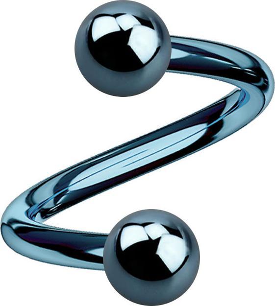 Produktbild Star Piercing Micro Spirale hellblau mit zwei Kugeln (ohne Messing, Titan G23)