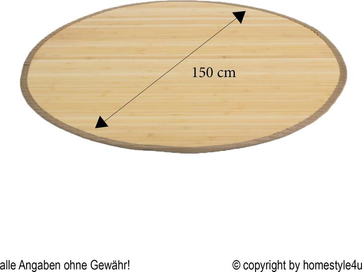 Image du produit Greendeco Tapis en bambou 150cm rond naturel (150 x 150 cm)