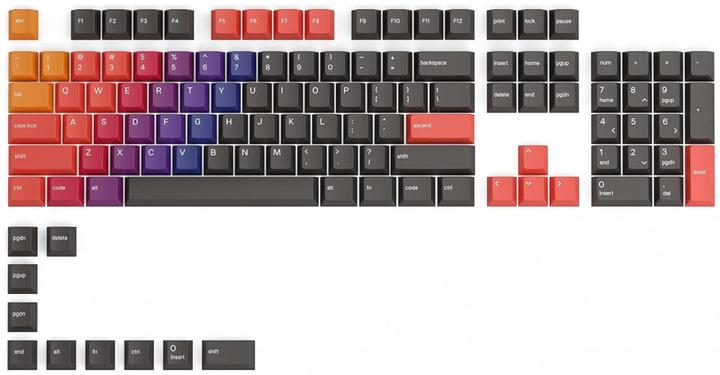Produktbild Glorious PC Gaming Race GPBT Keycaps - 114 PBT Tastenkappen, ANSI, US-Layout - Celestial Fire