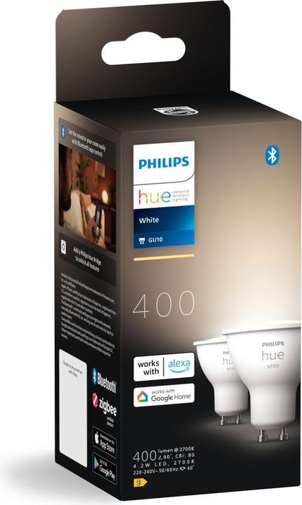 Produktbild Philips Hue 400 (GU10, 4.20 W, 400 lm, 2 x, E)