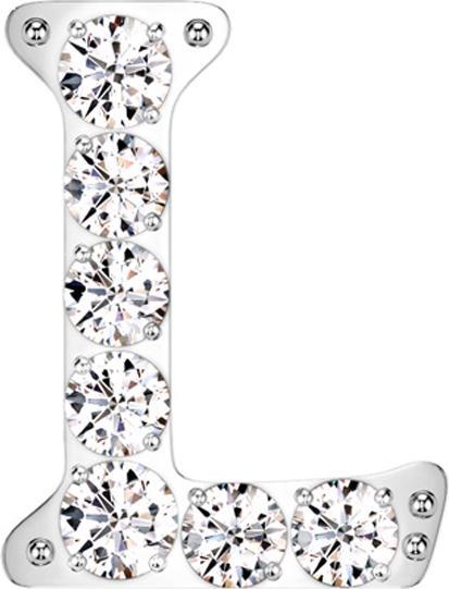 Produktbild Star Piercing Threadless silber mit Kristallen silber Buchstabe L (ohne Messing, Titan G23)