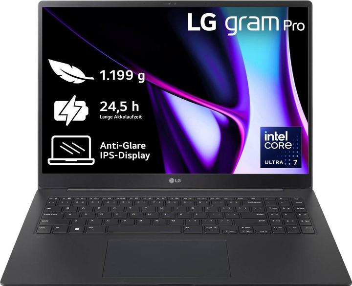 Produktbild LG gram Pro 16 (16", Intel Core Ultra 7 155H, 16 GB, 1000 GB, DE)