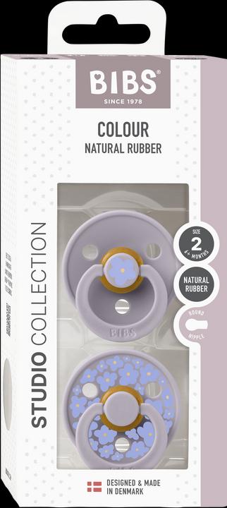 Actual product image Bibs Sucette Studio Colour 2 PACK Latex Round 6-12m Jasmine Fossil Grey Mix (2 x, 6 - 12 M.)