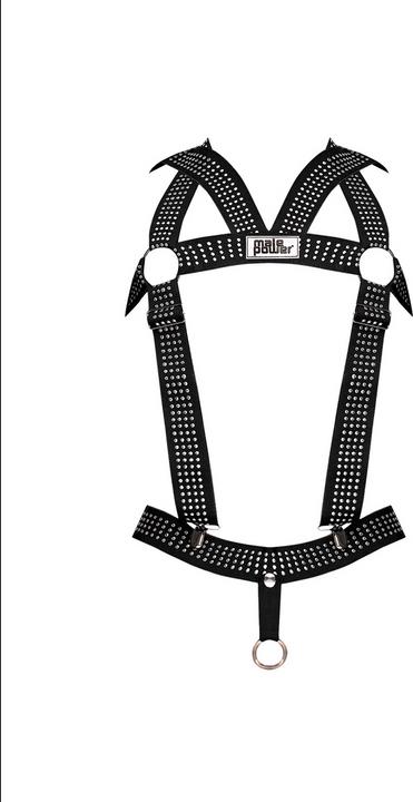 Produktbild Male Power Elastic Studded Harness - Black - OS