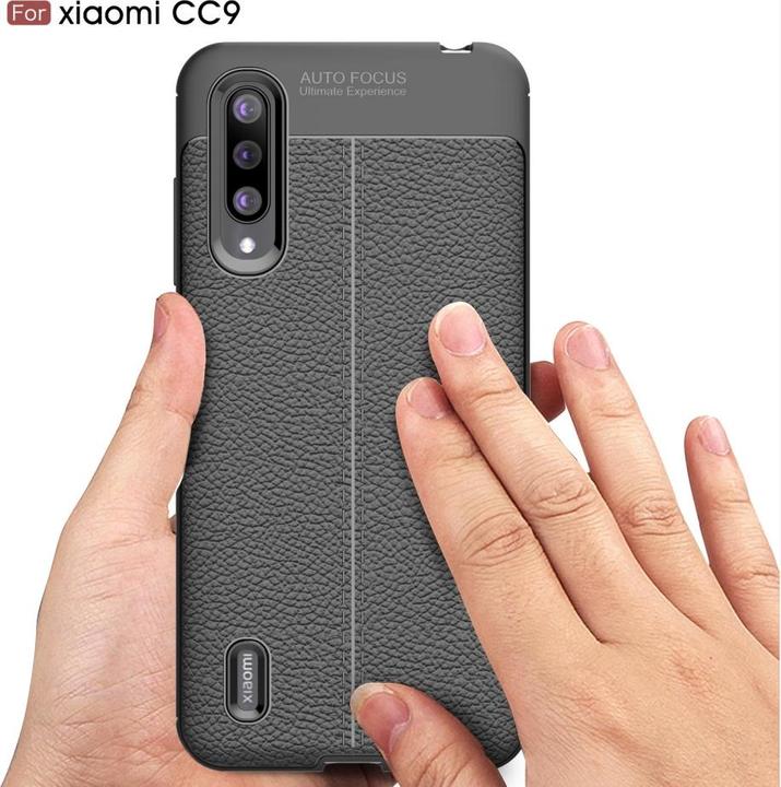 Actual product image Screenguard Xiaomi Mi 9 Lite Case Leather Design TPU Cover (Mi 9 Lite)
