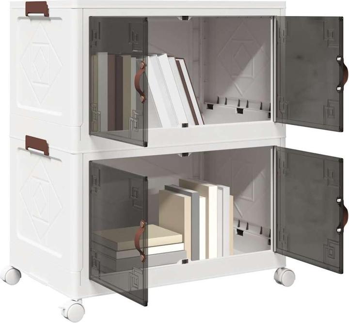 Immagine prodotto VidaXL Contenitore con ruote Impilabile a 2 livelli 75 L 65 x 40 x 76 cm (65 x 40 x 76 cm, 75 l)