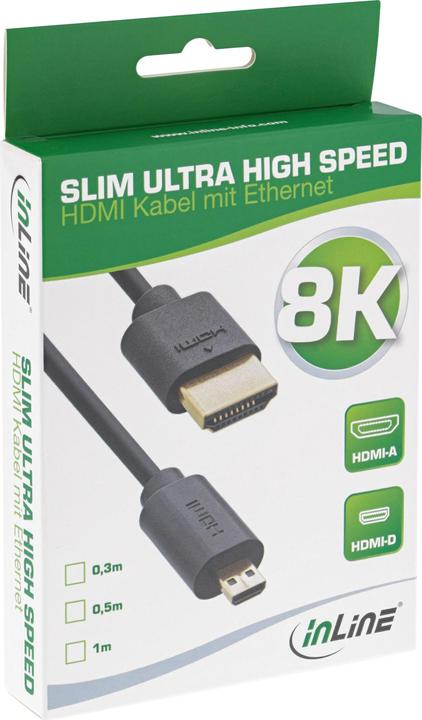 Produktbild InLine Slim Ultra High Speed HDMI Kabel (1 m, HDMI)