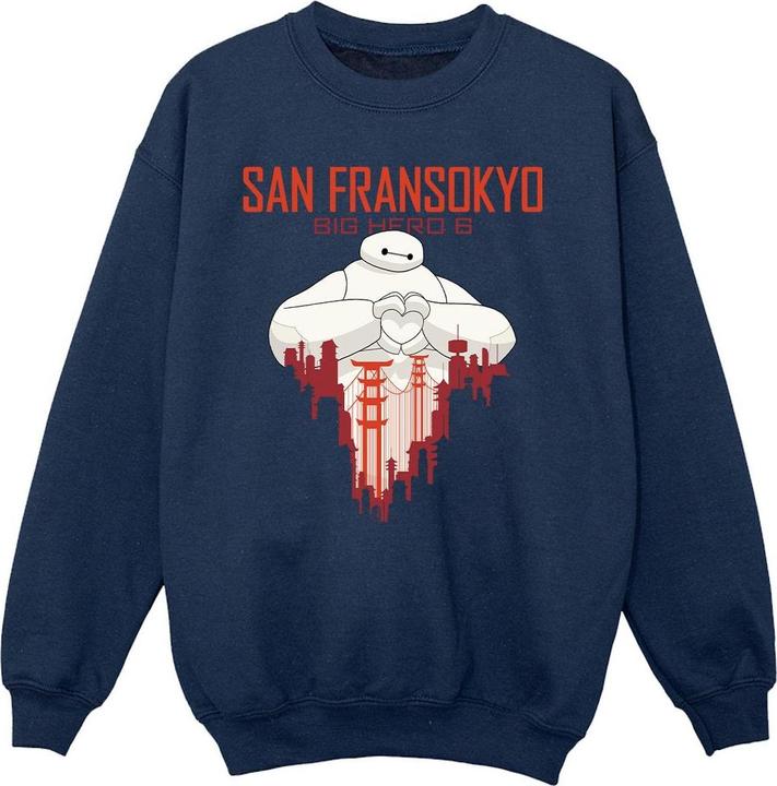 Produktbild Disney Big Hero 6 Baymax San Fransokyo Heart Sweatshirt Mädchen (140, 146)