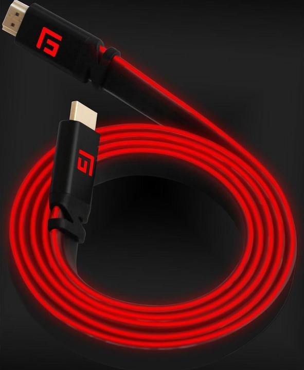 Actual product image Floating Grip HDMI Cable High Speed 8K/60Hz LED 3.0m red (3 m, HDMI)