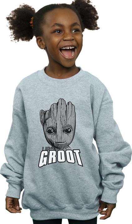 Actual product image Girls Guardians Of The Galaxy Groot Face Sweatshirt (116)